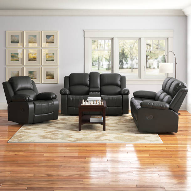 Red Barrel Studio® Hartranft 3 Piece Faux Leather Living Room Set